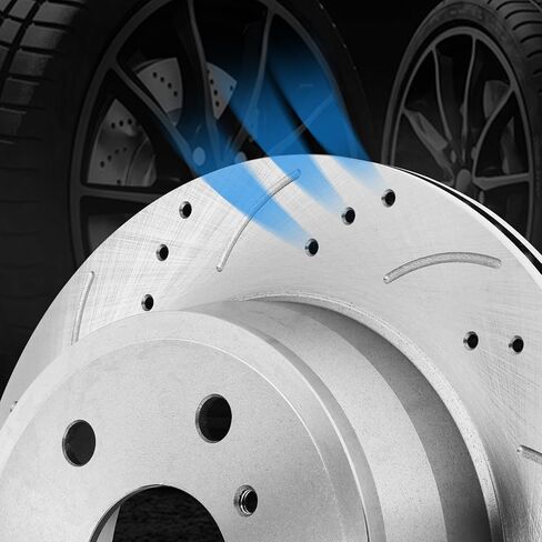 استبدال طقم الفرامل الخلفية لكاديلاك إسكاليد ESV شيفروليه سيلفرادو 1500 سوبربان تاهو جي إم سي سييرا 1500 يوكون 2007-2014 حفر دوارات الفرامل المشقوقة استبدال منصات الفرامل السيراميك in Kuwait