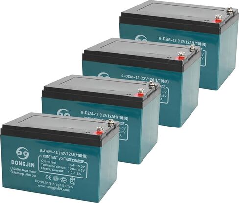 TDPRO 6-DZM-12 Rechargeable Battery 12v 12ah 10hr for ATV Four-Wheeler Go Kart Wheelchair Tricycle (4) in Kuwait