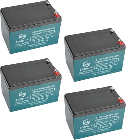 TDPRO 6-DZM-12 Rechargeable Battery 12v 12ah 10hr for ATV Four-Wheeler Go Kart Wheelchair Tricycle (4) in Kuwait