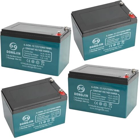 TDPRO 6-DZM-12 Rechargeable Battery 12v 12ah 10hr for ATV Four-Wheeler Go Kart Wheelchair Tricycle (4) in Kuwait