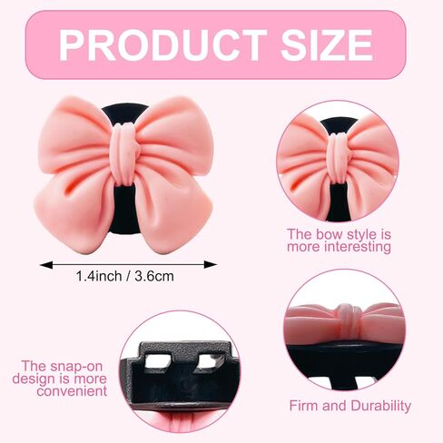 9 قطع من مشابك فتحة تهوية السيارة ذات القوس الوردي، ملحقات السيارة ذات القوس الوردي، ملحقات تنفيس السيارات اللطيفة والأنيقة، أشياء ساحرة للنساء، ملحقات داخلية جمالية بمشبك لمعظم المركبات in Kuwait