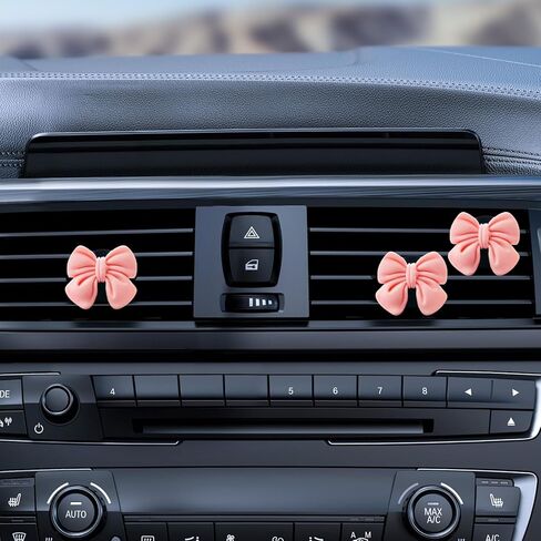 9 قطع من مشابك فتحة تهوية السيارة ذات القوس الوردي، ملحقات السيارة ذات القوس الوردي، ملحقات تنفيس السيارات اللطيفة والأنيقة، أشياء ساحرة للنساء، ملحقات داخلية جمالية بمشبك لمعظم المركبات in Kuwait