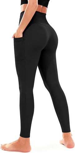 Blue Breath Leggings with Pockets for Women-High Waisted Full Length Yoga Pants Tummy Control Workout Athletic Daily in Saudi Arabia
