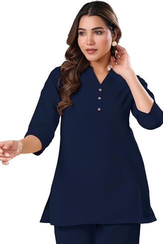 Janasya Women's Cotton Yellow Solid Casual Wear Top for Women in Saudi Arabia
