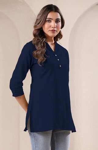 Janasya Women's Cotton Yellow Solid Casual Wear Top for Women in Kuwait