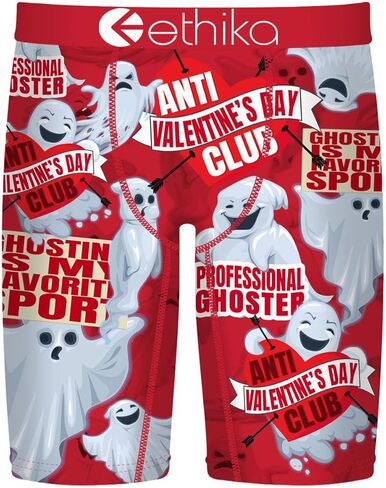 Ethika Men’s Boxer Brief, Knee Length, 4-Way Stretch Performance Underwear with Graphic Prints - Ghosted in Saudi Arabia