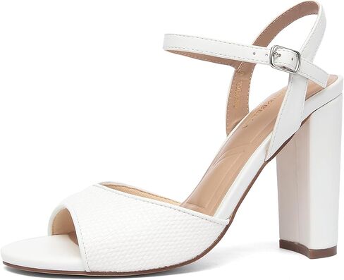 صنادل نسائية بكعب عالٍ من NEWBELLA - كعب عالٍ مكتنز مع حزام للكاحل، حذاء مريح مفتوح عند الأصابع للحفلات والحفلات الراقصة in Kuwait