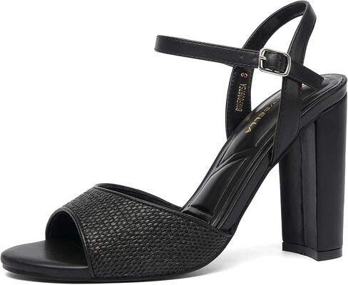 NEWBELLA Women's Heeled Sandals-Chunky Block High Heels with Ankle Strap, Comfortable Open Toe Dress Pumps for Party, Prom in Saudi Arabia