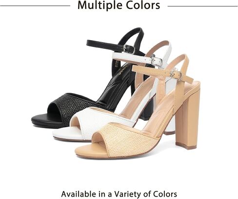 NEWBELLA Women's Heeled Sandals-Chunky Block High Heels with Ankle Strap, Comfortable Open Toe Dress Pumps for Party, Prom in Saudi Arabia
