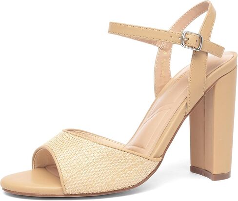 NEWBELLA Women's Heeled Sandals-Chunky Block High Heels with Ankle Strap, Comfortable Open Toe Dress Pumps for Party, Prom in Saudi Arabia