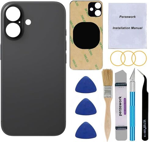 OEM Rear Back Glass Replacement for iPhone 16 Plus 6.7-inches with Reparing Tool Kit and Pre-Installed Adhesive (Ultramarine) in Kuwait