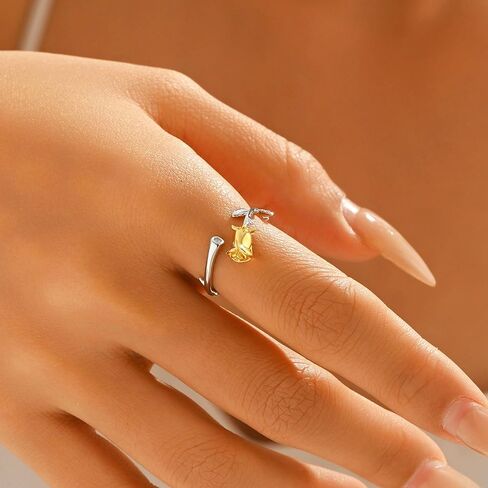 هدايا عيد الفصح 925 الفضة الاسترليني خاتم زهرة الورد للنساء لذيذ 14 كيلو مطلية بالذهب لطيف روز وعد الدائري لابنتها أمي نغمتين تكويم الفرقة عصابة عيد ميلاد مجوهرات قابل للتعديل حجم 5 إلى 8 in Kuwait