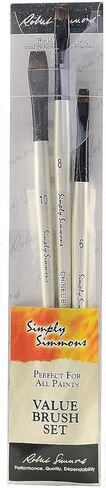 Robert Simmons Simply Simmons Value Brush Sets Chisel Edge Set Set of 3 (78233) in Kuwait