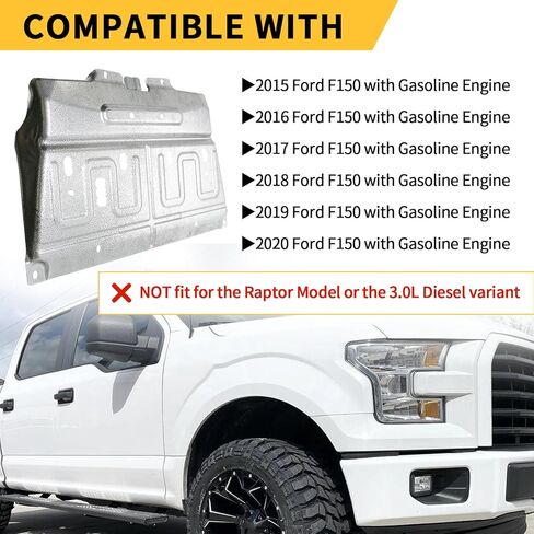 ML3Z-7222-D درع الهيكل السفلي من الفولاذ المنغنيز يناسب 2015-2020 Ford F150 درع البنزين السفلي غير مناسب Raptor/3.0L بديل الديزل ML3Z7222D in Kuwait