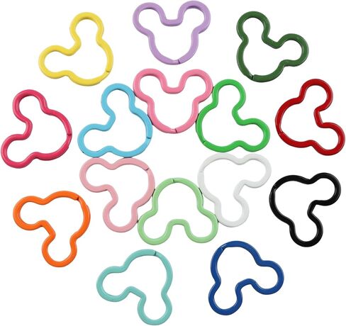 15Pcs Colorful Creative Key Rings, Metal Flat Keychain for DIY Home Office Car Organization Charms in Kuwait