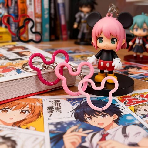 15Pcs Colorful Creative Key Rings, Metal Flat Keychain for DIY Home Office Car Organization Charms in Kuwait