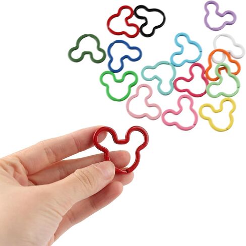 15Pcs Colorful Creative Key Rings, Metal Flat Keychain for DIY Home Office Car Organization Charms in Kuwait