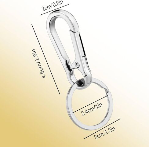 Key Chain Rings Clip,Key Rings for Car Keys,Key Chains Women Cute,Keychains for Women Clip,Carabiner for Keys(Gold+Silver) in Kuwait