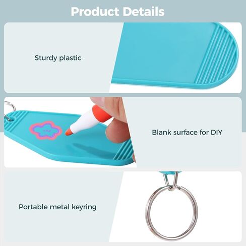 300 Pcs Blank Plastic Keychains Set with Paper Cards & Bags, Acrylic Diamond Shape Motel Keychain Blank, Hotel Keychain Blank, Vintage Luggage Tag, Multi-Color Key Tags for DIY in Kuwait