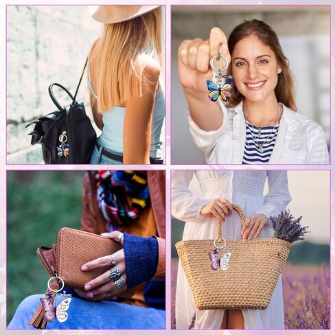 CZFSWT 2 قطعة سلسلة مفاتيح على شكل فراشة، Llaveros Para Mujer، سلاسل مفاتيح مسيحية للنساء مناسبة للاحتفالات المسيحية وهدايا الصداقة in Kuwait