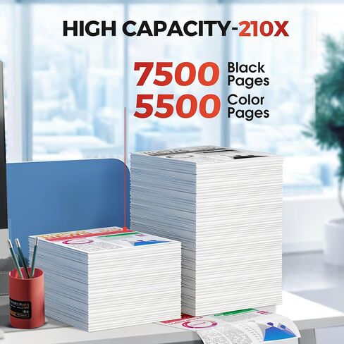 Compatible HP 210X Toner Cartridges 4 Pack 4301fdw 4301 210X Toner Work for HP 4301fdw Toner Cartridges 4201dn 4301fdn 4201dw Printer, for HP 210X hp210x W2100X High Yield in Kuwait