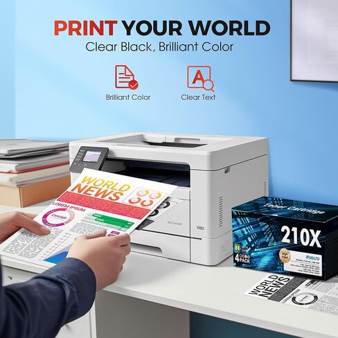 Compatible HP 210X Toner Cartridges 4 Pack 4301fdw 4301 210X Toner Work for HP 4301fdw Toner Cartridges 4201dn 4301fdn 4201dw Printer, for HP 210X hp210x W2100X High Yield in Kuwait