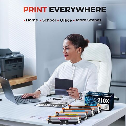 Compatible HP 210X Toner Cartridges 4 Pack 4301fdw 4301 210X Toner Work for HP 4301fdw Toner Cartridges 4201dn 4301fdn 4201dw Printer, for HP 210X hp210x W2100X High Yield in Kuwait