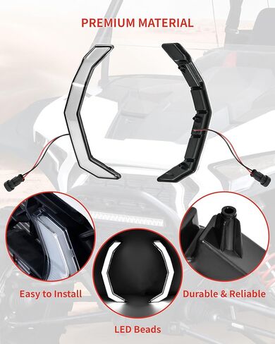 مصابيح LED مصبغة لملحقات Polaris RZR XP 1000/XP 4 1000 2024 2025، IP67 مصابيح شواء بيضاء مقاومة للماء DRL (قطعتان) in Saudi Arabia