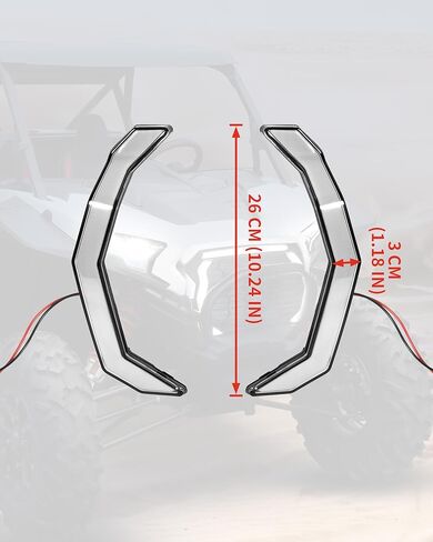 مصابيح LED مصبغة لملحقات Polaris RZR XP 1000/XP 4 1000 2024 2025، IP67 مصابيح شواء بيضاء مقاومة للماء DRL (قطعتان) in Saudi Arabia