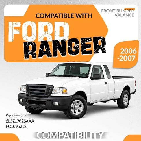 KUAFU Front Bumper Valance Compatible with 2006-2007 Ford Ranger Replacement for 6L5Z17626AAA FO1095218 Bumper Lower Valance Plastic(PP) Textured Black in Saudi Arabia