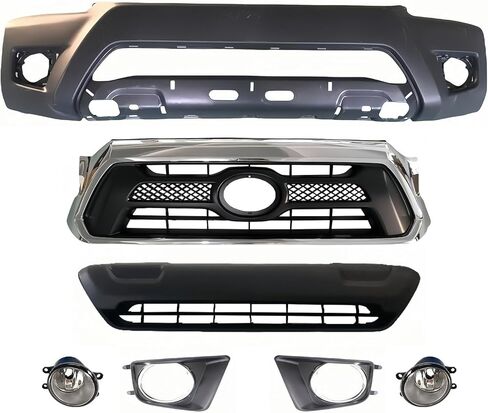 Tacoma Bumper Set - Front Bumper Cover Kit with Grille & Fog Lights w/o Wheel Opening Flares Fits 2012 2013 2014 2015 Toyota Tacoma Base/Pre Runner in Saudi Arabia