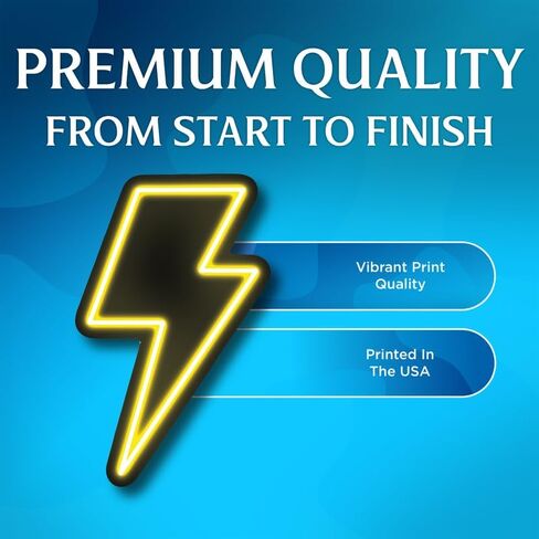 ملصقات بتصميم Lightning Bolt Neon Retro - ملصقات ممتصة للصدمات من الفينيل عالية الجودة عبوة من قطعتين | 5 بوصة على الجانب الأوسع | صنع في الولايات المتحدة الأمريكية - FHJ548 in Saudi Arabia