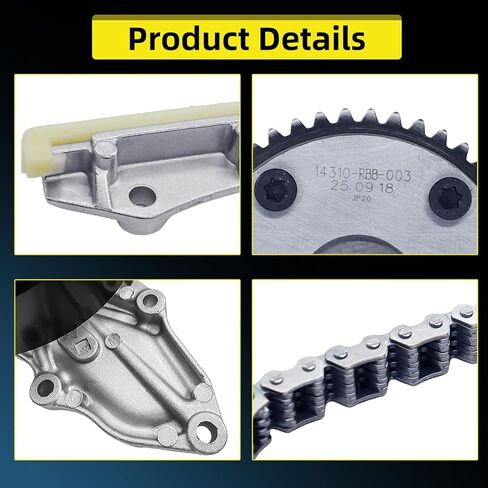 2.4L Engine Timing Chain Kit for Honda Accord 03 2003-2007 CRV 2002-2008 2009 Element 2003-2011, for Acura TSX 2004-2008 2.4 L4 Code K24A8 K24A1 K24A4 Timing Chain Water Pump VVT Sprocket in Kuwait