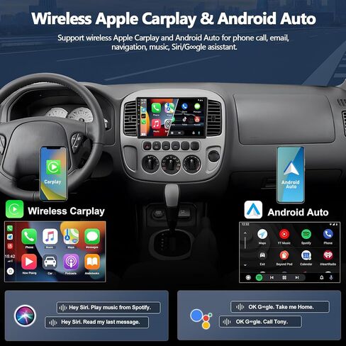 2G+32G Android 13 Car Radio Stereo for Ford Escape 2001-2007 with Wireless CarPlay Android Auto 9" Touch Screen Radio with GPS Navigation WiFi Bluetooth FM RDS HD Backup Camera Head Unit in Saudi Arabia