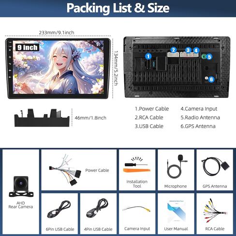 2G+32G Android 13 Car Radio Stereo for Ford Escape 2001-2007 with Wireless CarPlay Android Auto 9" Touch Screen Radio with GPS Navigation WiFi Bluetooth FM RDS HD Backup Camera Head Unit in Saudi Arabia