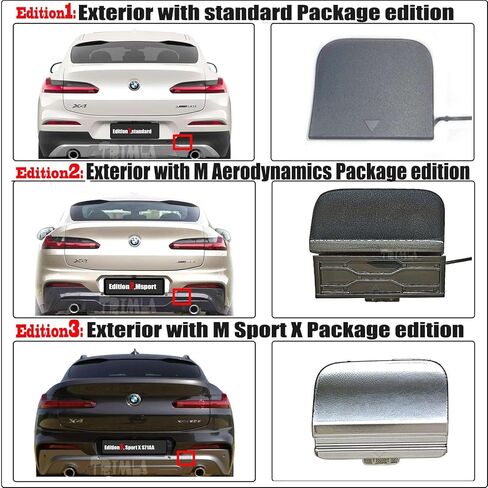 2in1 Rear Tow Cover for 18-21 BMW X4 G02 M Aerodynamics Fit 20dX 20iX 25dX 30dX 30iX M40dX M40ix xDrive sDrive 2018 2019 2020 2021 SAC Bumper Towing Hook Eye Cap in Saudi Arabia