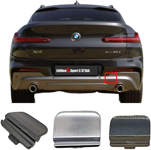 2in1 Rear Tow Cover for 18-21 BMW X4 G02 M Aerodynamics Fit 20dX 20iX 25dX 30dX 30iX M40dX M40ix xDrive sDrive 2018 2019 2020 2021 SAC Bumper Towing Hook Eye Cap in Saudi Arabia