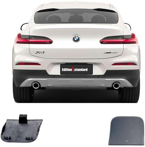 2in1 Rear Tow Cover for 18-21 BMW X4 G02 M Aerodynamics Fit 20dX 20iX 25dX 30dX 30iX M40dX M40ix xDrive sDrive 2018 2019 2020 2021 SAC Bumper Towing Hook Eye Cap in Saudi Arabia