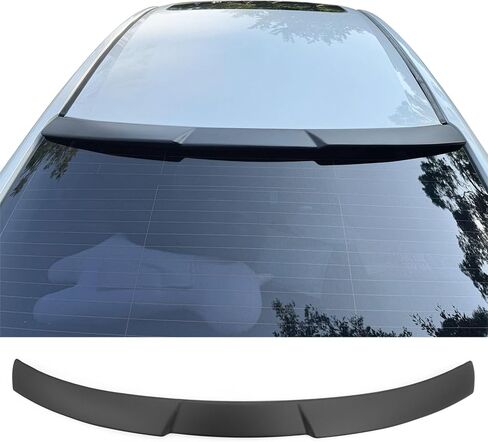 IKON MOTORSPORTS، جناح سقف النافذة الخلفية متوافق مع 2016-2021 Honda Civic Sedan 4-Door، نمط JDM أسود غير لامع ABS أعلى جناح جناح جناح واقي الزجاج الأمامي in Kuwait