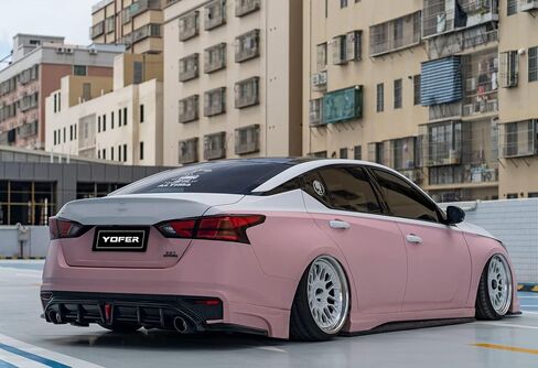 Car Rear Bumper Diffuser Lip Kit with LED Light Black for Nissan Altima 2019-2022 in Kuwait