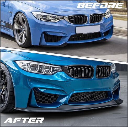 ZXMOTO طقم الجسم المصد الأمامي للشفاه ABS مناسب لسيارات BMW 3 Series F80 M3 F82 F83 M4 2015 2016 2017 2018 2019 2020 CS Style (أسود لامع) in Saudi Arabia