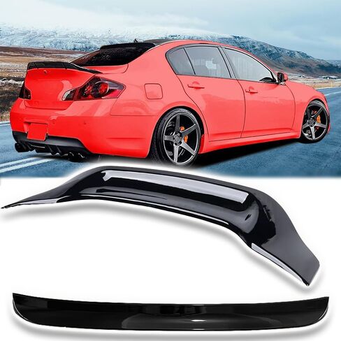 Rear Trunk Spoiler Wing and Rear Window Roof Spoiler Compatible with Infiniti G37 G25 2007-2015 4 Doors Sedan High Kick Duckbill R Style Splitter Wing Lip Rear Roof Window Spoiler in Kuwait