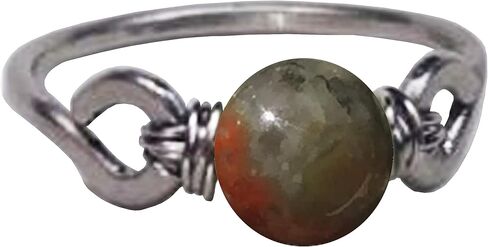 خاتم خرز كوبرولايت فوسيل ديناصور بوب 6 مم من الفولاذ المقاوم للصدأ - فضي - برونز - نحاس - حديد أسود - تيتانيوم - نيوبيوم - 14 قيراط ذهب - 14 قيراط ذهب وردي مقاسات 4-16 in Kuwait