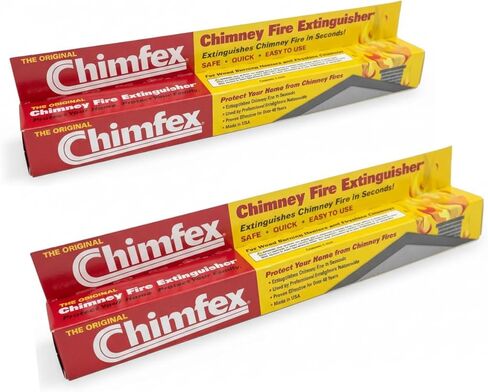 2 Pack of Chimfex By Orion Safety Products - CSIA LAB TESTED AND Approved Chimney Fire Suppressant - Safe, Quick and Easy - Stops Chimney Fires In Homes in Under 22 Secs - MADE IN USA in Kuwait