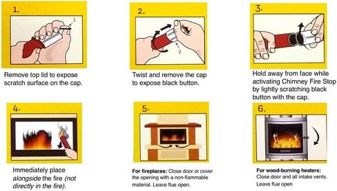 2 Pack of Chimfex By Orion Safety Products - CSIA LAB TESTED AND Approved Chimney Fire Suppressant - Safe, Quick and Easy - Stops Chimney Fires In Homes in Under 22 Secs - MADE IN USA in Kuwait