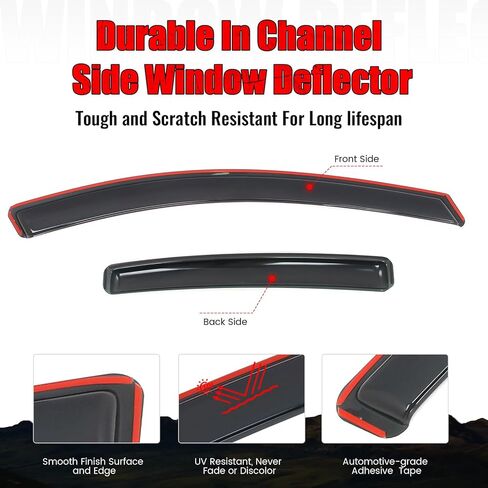 IKON MOTORSPORTS in Channel Window Visors Compatible with 2017-2020 Hyundai Elantra Sedan, Slim Style Acrylic Smoke Rain Guards, Side Window Wind Deflectors 4PCS in Saudi Arabia