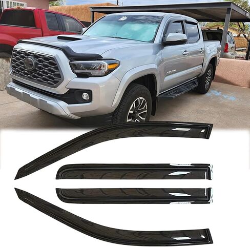 Rainproof Side Window Wind Deflectors for 2024-2025 Toyota Tacoma Double Cab with 4 Full Size Doors Pickup, Tape-on Sun Rain Guard Sets,Nice Looking Vent Deflector for 24-25 Tacoma 94270 in Saudi Arabia