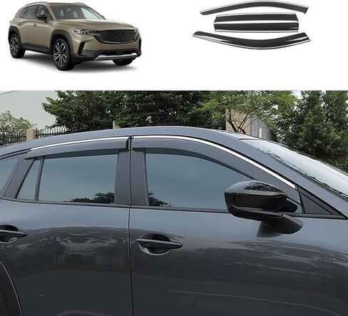 Side Window Deflector Visors Compatible with Mazda CX50 CX-50 2023 2024 2025 2026 Acrylic Smoke Tinted Sun Rain Wind Guards Shield Vent Cover Car Accessories 4PCS in Kuwait