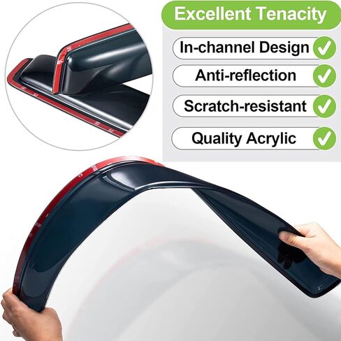 AGAATI for Toyota C-HR CHR 2018 2019 2020 2021 2022 أقنعة نافذة جانبية منحرفة للرياح، 4 قطع من واقيات المطر للزجاج الأمامي الخلفي وغطاء تهوية مقاوم للماء وحواف متينة من ملحقات السيارة in Kuwait