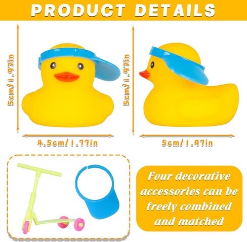 Yellow Rubber Duck with Mini Scooter,Cute Car Dashboard Decoration Squeaky Duck for Jeep Ducking Party Favors Ducky with Blue Hat in Kuwait